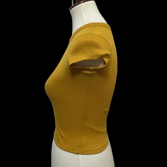 Rue 21 * Gold-Orange Color * Short Sleeve Ribbed Top * XS - Picture 2 of 10